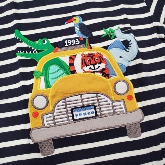 Summer Bundle 4 Embroidered T-Shirts Zoo Animals Boutique - Picture 5 of 12